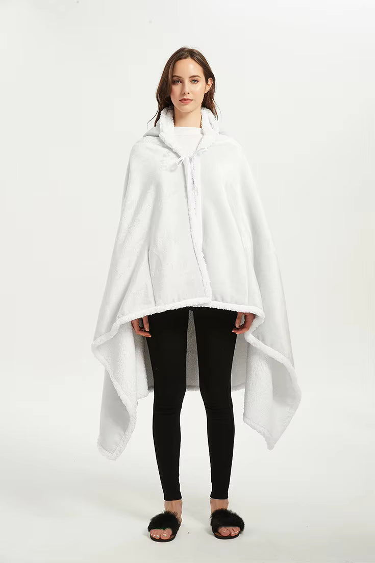 Shawl Blanket Wearable Fleece Plush Warm
