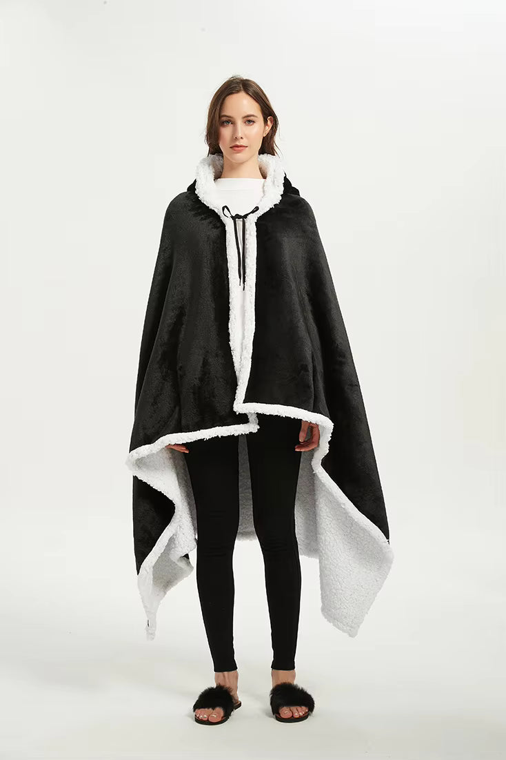 Shawl Blanket Wearable Fleece Plush Warm
