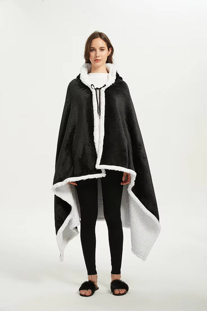 Shawl Blanket Wearable Fleece Plush Warm