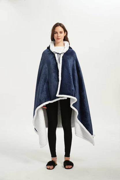 Shawl Blanket Wearable Fleece Plush Warm