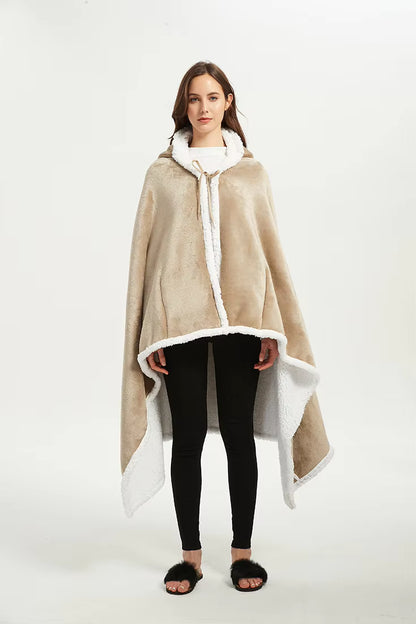 Shawl Blanket Wearable Fleece Plush Warm