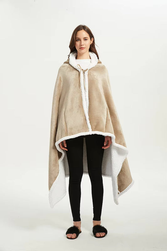 Shawl Blanket Wearable Fleece Plush Warm