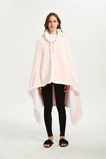 Shawl Blanket Wearable Fleece Plush Warm
